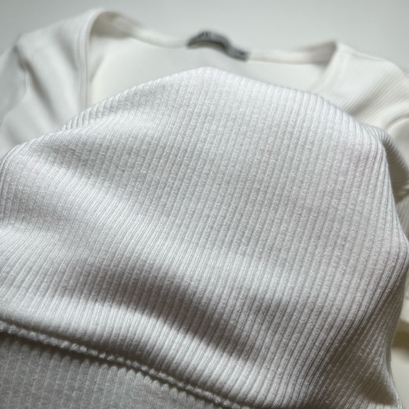 Zara White Rutched Crop Top - Picture 3 of 4